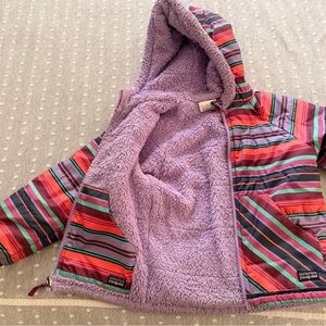 Patagonia Multicolor Striped Jacket with Purple Fleece